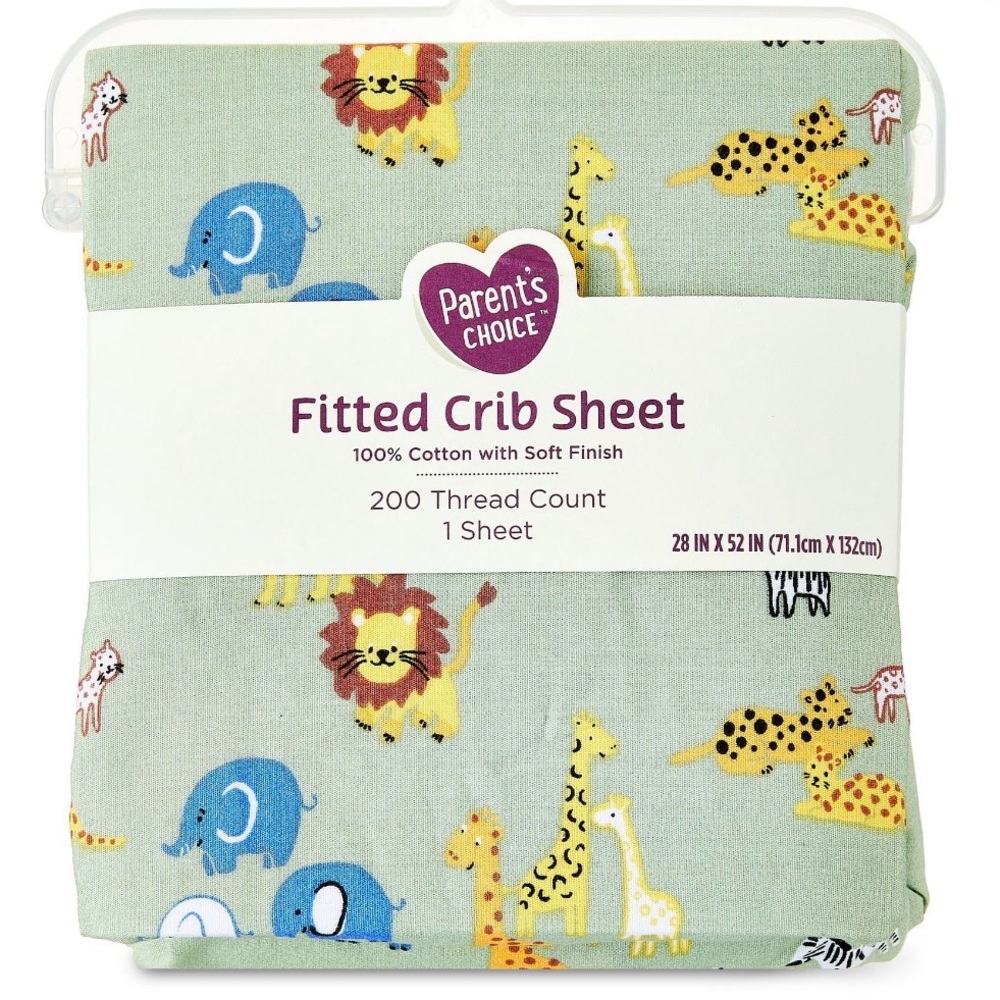Parent's Choice Green Fitted Crib Sheet